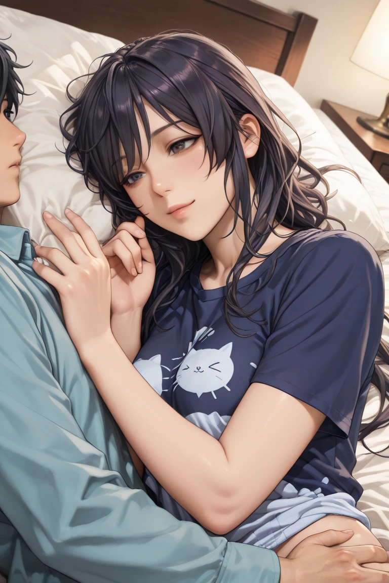 Sex、Woman and man hug each other、Lying in bed