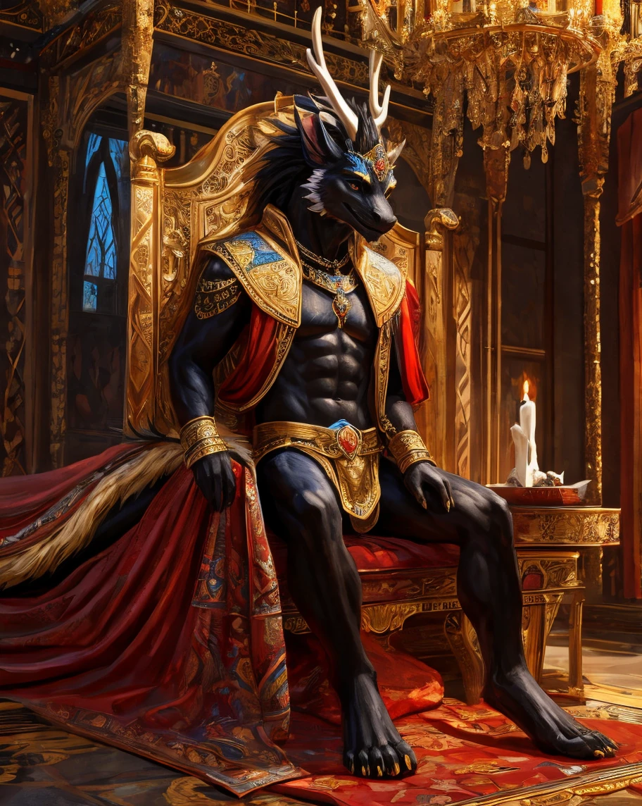 (((Barefoot furry character, full body, cinematic setting, furry male, plantigrade))), (((wearing gold anklets))), (((wearing sandals)))
(((Hades))) - (((God of the Underworld))) depicted as a mysterious (((wolf))) anthro with charcoal-gray fur and glowing amber eyes. He wears a dark hooded cloak that billows around him. Hades stands barefoot amidst eerie mist and shadows, with spectral forms and ghostly apparitions in the background. Symbols of the underworld like skeletal remains and obsidian pillars surround him. Cerberus, the three-headed dog, is at his side. ((nice soles of feet paws with soft pawpads)), (((hard penis, masturbating, cumming)))
BREAK, detailed background, 8K, (masterpiece:1.5), intricate details, highly detailed, extreme detail, octane render, fine art, best quality, highres, (detailed face:1.5), ((full_body)), UHD, (((perfect hands))), (((perfect feet))), low light