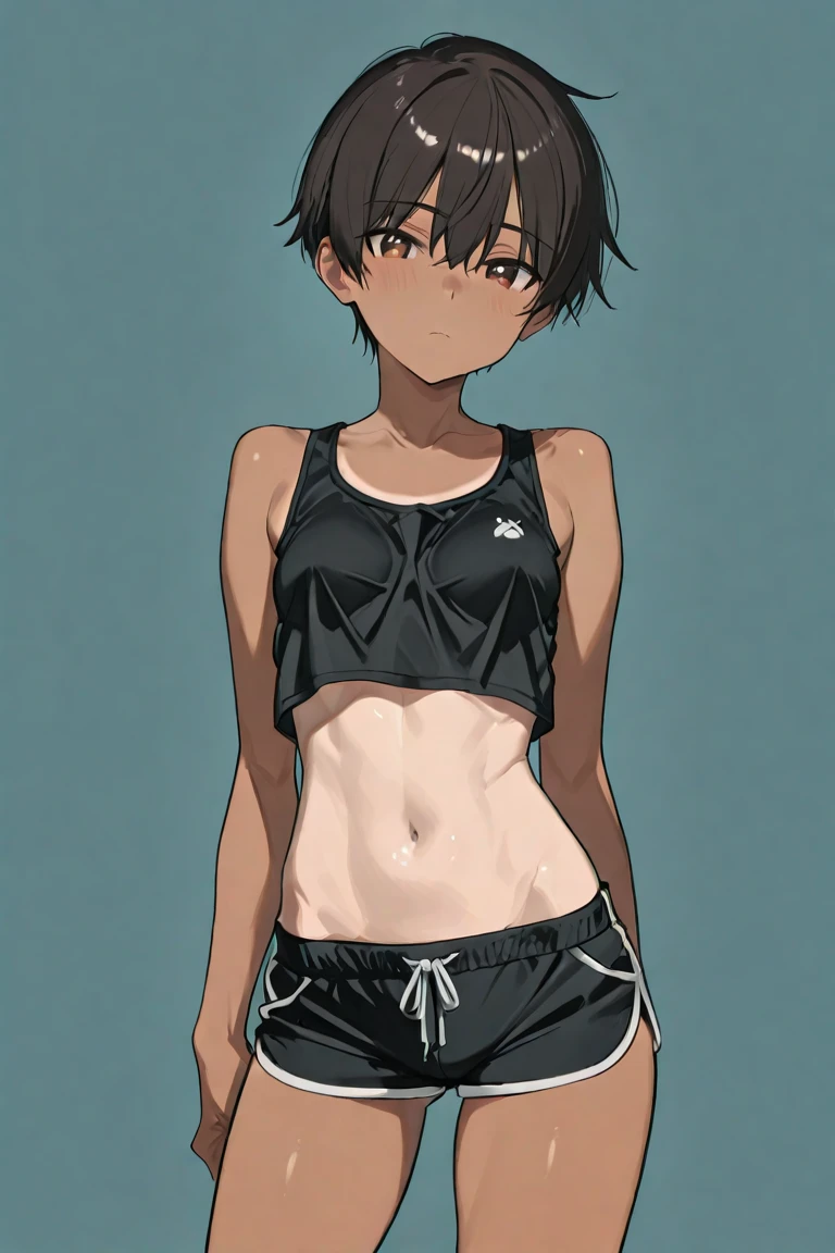 (Boy),(teenager 16 years old),(young),(light brown skin color),(bright brown eyes),(average physical height of a teenager),(short black curly hair Brazilian Afro style)