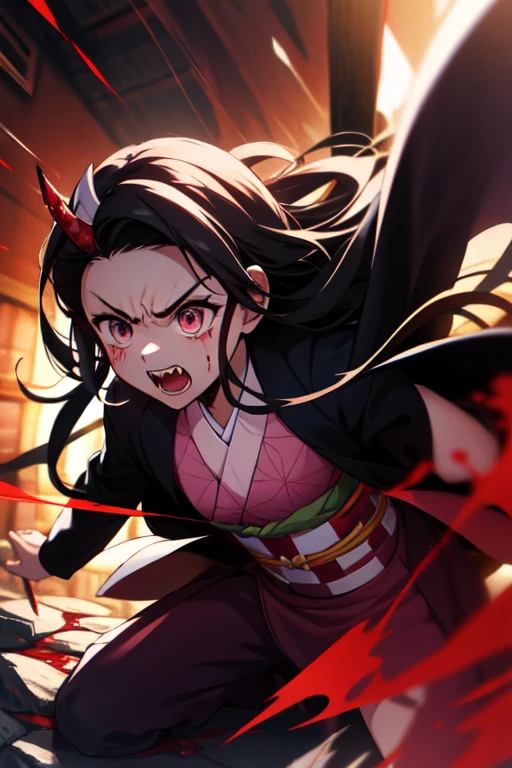 Anime girl with long black hair and a pink dress holding a green object、Nezukoちゃん、Nezuko、Cute girl anime visuals、女性Anime characters、Long Hair Anime Girl、Demon Slayer Louis fan art、Anime characters、Shushu anime images、kimono、Harumi、Flowing hair and long robes