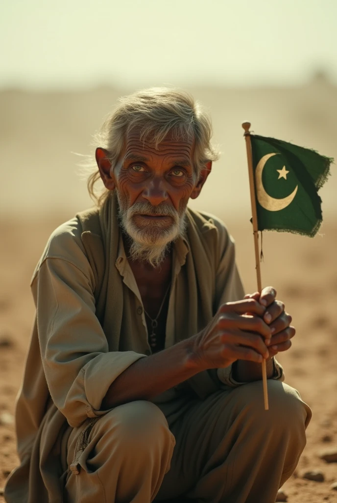 A poor man has Pakistan flag in one hand and has in other hand a real K-electric bill