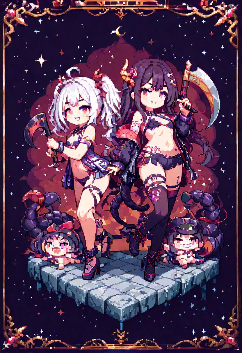 three naked petite girls, different color hair, petite girls with small breasts, detailed ass, anus, petite girls with demon horns, petite girls with stunning eyes,  girls with tribal tattoo,  girls wearing socks and boots, girls girls wearing collars, girls wearing skirts without panties, lifting their skirts and showing their asses, walking in the desert sands, night, ultra HD, 8K
