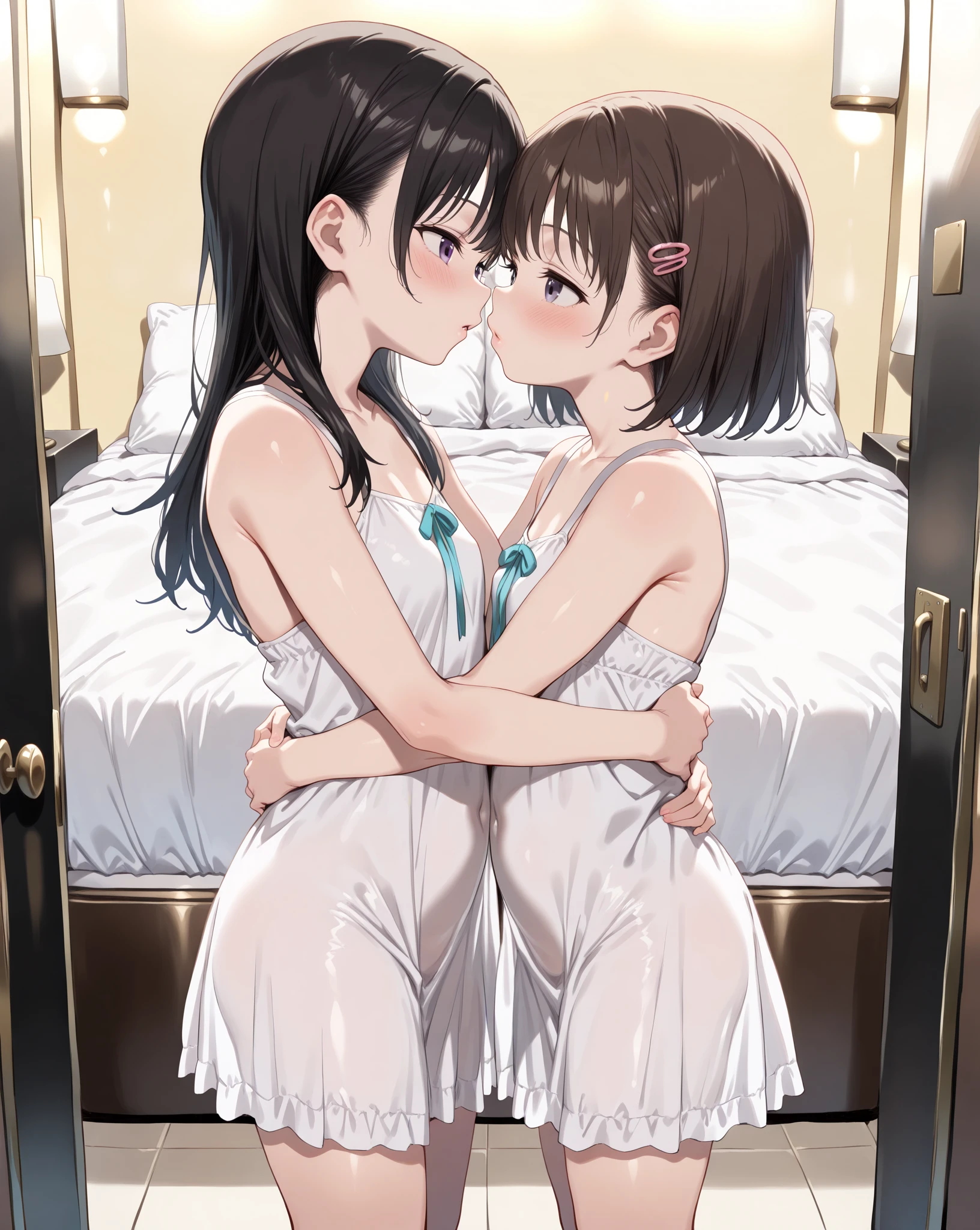 (8K、top-quality、masterpiece:1.2)、(realisitic、ultra-detailliert、超A high resolution,lying bed,squtting,bend knees,spread legs,28years,beautifull detailed face,perfect body,((nighttime)),perfect lighting,Constriction、(Slim waist :1.3)、Beautiful detailed skin、Skin Texture、Floating hair,((see through:1.5,cleavage)),in full face blush,((dramatic angle)),(((embarrassed, nose blush:1.3) ,(wet:1.0),(trembling:0.9), ,(drooling:0.6),(sweat:1.1),(frastrated:1.2),(seductive smile:1.3),moaning:1.0,ecstary:0.8,ribbon:1.5,1giri and 1boy are having sex:1.5,boy behind girl:1.5,reverse cowgirl:1.4,vagingl penis:1.0,detailed vagina,detailed penis,pussy in cum,cum face,cum body,