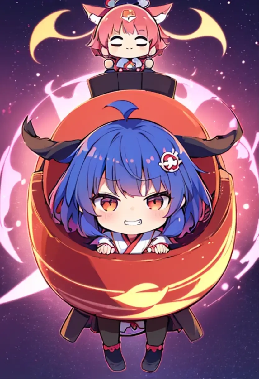 Megumin, petite anime girl, cute chubby cheeks, wide eyes, innocent expression, sitting on the ground, holding staff, surrounded by explosion effects, dynamic pose, fiery background, detailed fantasy landscape, digital art, intricate details, vibrant colors, cinematic lighting, photorealistic, 8K, HDR, masterpiece, nude,