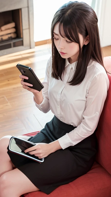 anime in with a cell phone on a table