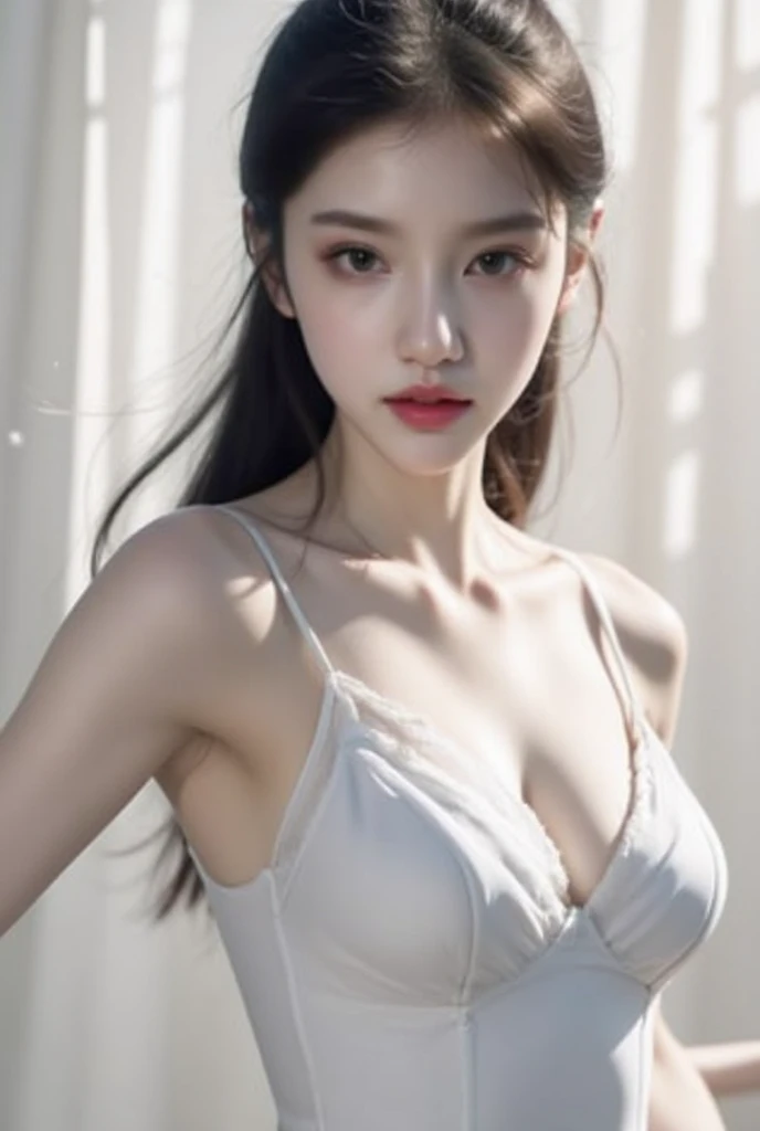 8k, Ultra-high resolution, highest quality, masterpiece, Surreal, photograph, 1 girl, (:1.3), pretty girl, Cute Face, Beautiful eyes in every detail, 細かくdetailedに,masterpiece,, One Girl:1.2, Japan Female Announcer, One beautiful woman,,Medieval warrior、open chest armor,Shortcuts,Black Hair,Bold Pose,Looking at the audience、beauty,Long neck、Laugh a little、Please close your mouth and laugh、(((Ideal body type))),A-cup small breasts :2,、Portraiture:2、Perfect Anatomy、鮮明なdetailed、detailed、Surreal、Light and shadow,Strong light,Fashion magazine cover,Thin lips
