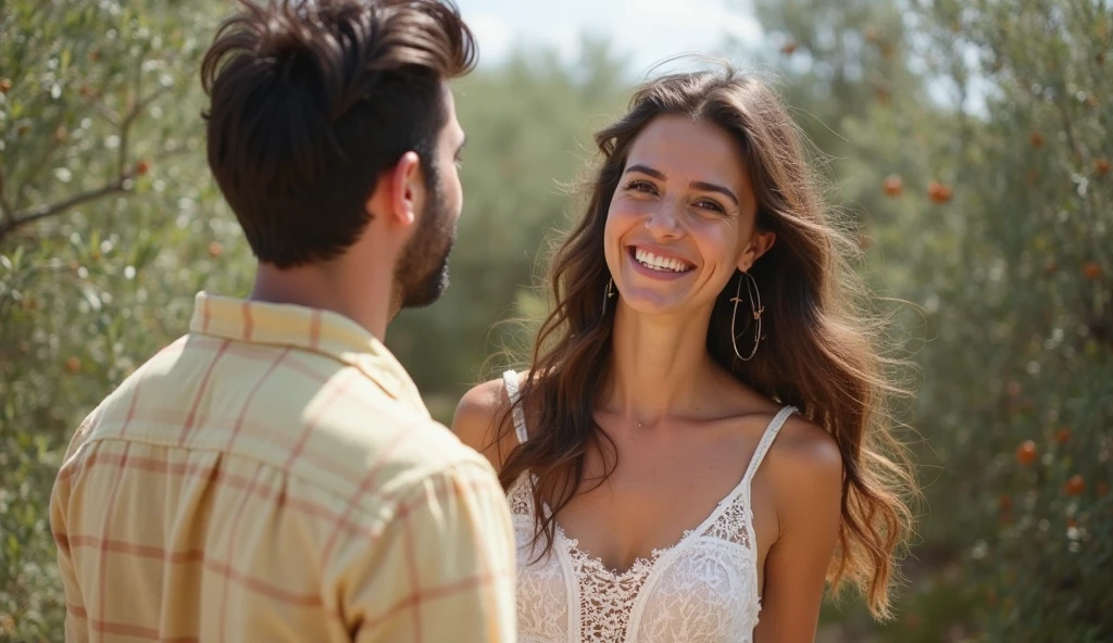 Woman being proposed to.