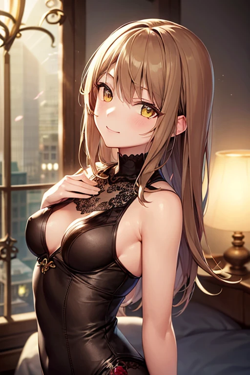 (masterpiece:1.2), (Highest quality:1.2), Perfect Eyes, Perfect Face, (night),, One girl, alone, Brown eyes, (Medium chest), Firm breasts,