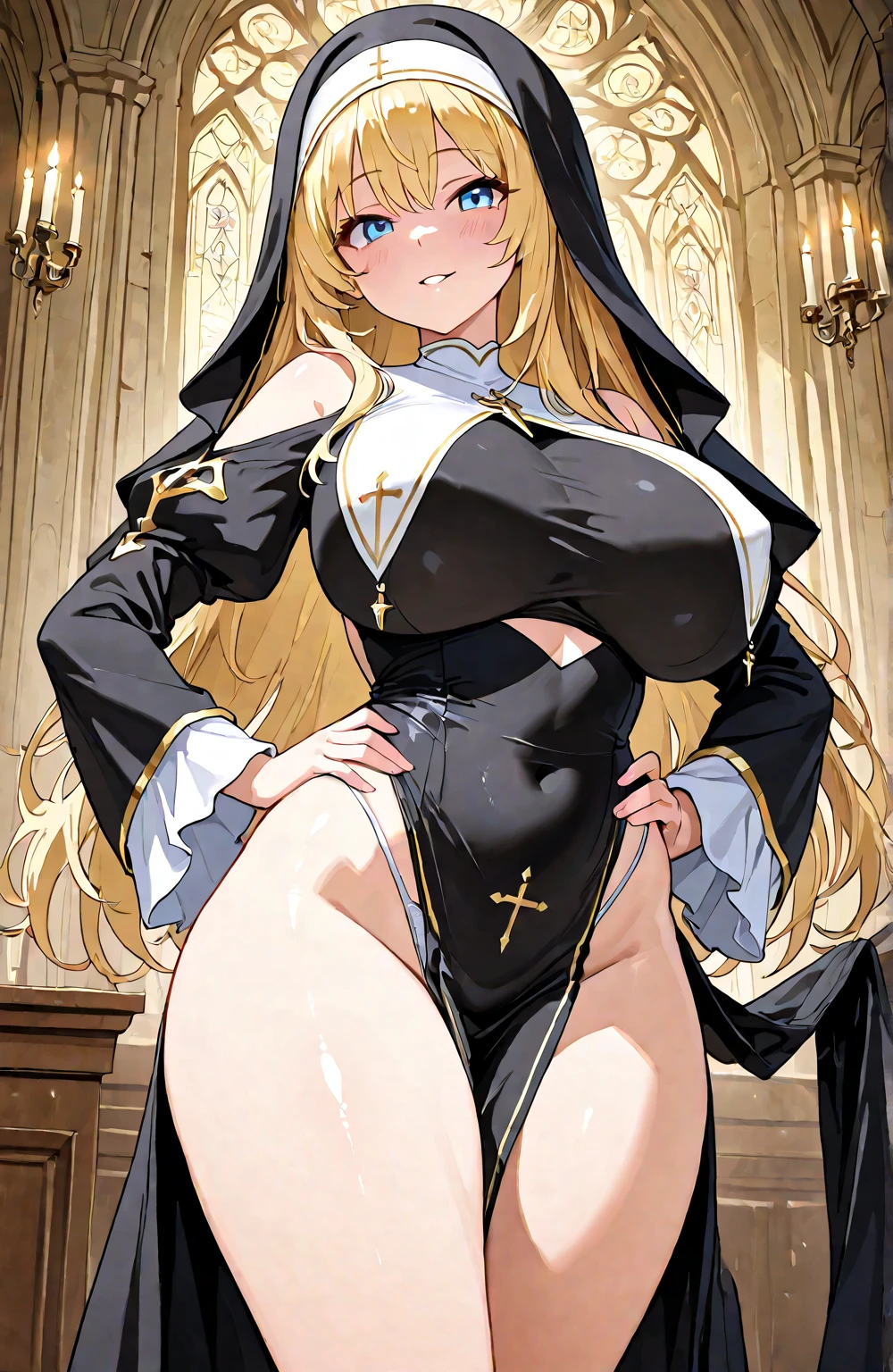 (((Best Quality))) , ((full body)), female, /(big boobs)/, /(big nipples)/, reference sheet, solo, (white background), holding staff, gloves, loin cloth , cloak, priest, chinese dress skirt, corset, trench skirt,