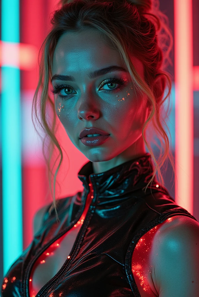 rachelDeM2 in cyber neon lighting, futurism, intricate futuristic jewelry accessories, cyberpunk glossy white latex turtleneck, hyper photorealistic, crispy quality, digital photography, trending in artstation, trending in pinterest, cinematic, 4 k ultra hd, art by pascal blanche, art by greg rutkowski