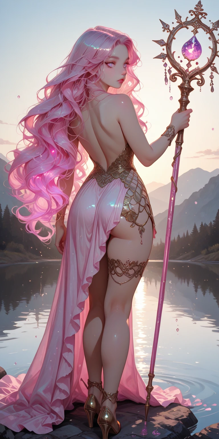(masterpiece, Highest quality:1.3)
Lightning FF13, 1 girl, alone, Long Hair, Pink Hair、Completely naked、All Nude、View your viewers、Upper body up、View your viewers、Singing to the Waterfall、Taki training、Body covered in water、Nothing to wear、Born as is、goddess、Angel,Back view、Butt