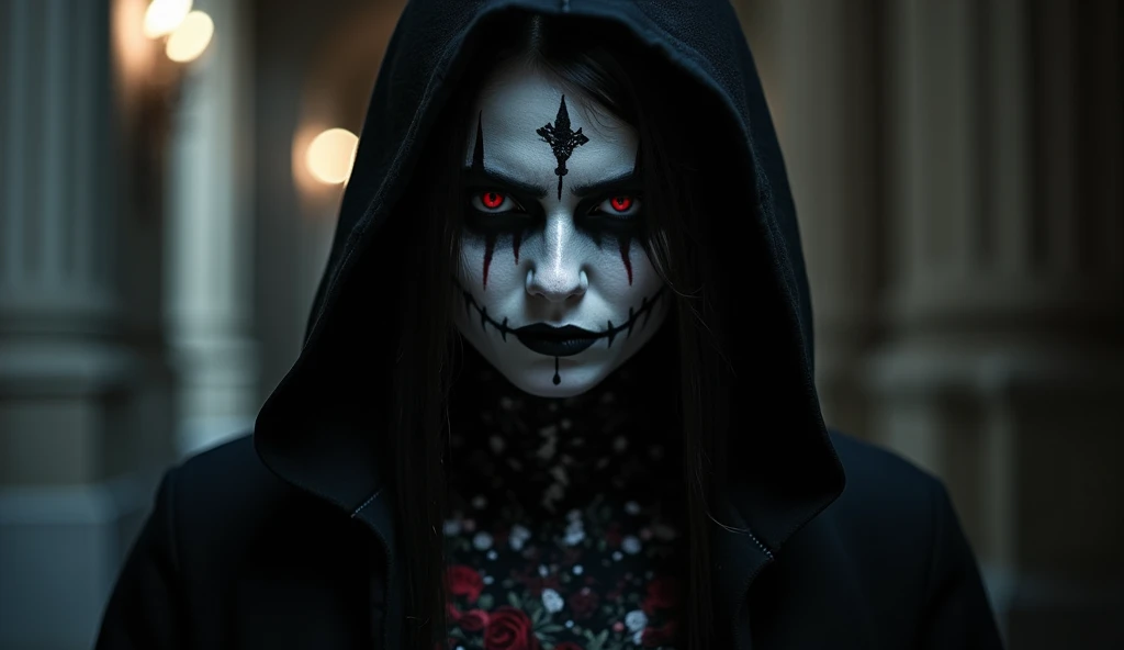 cinematic photo Terrifying depiction of a girl transformed into a monstrous entity straight out of a horror tale, chilling close-up shot, malevolent and haunting gaze, distorted and grotesque features twisted into a nightmarish visage, (whispers of darkness and despair resonating in her eyes | eerie shadows casting an ominous glow on her ghastly form | (subtle hints of lingering fear permeating the air)+++, disfigured and monstrous attire that mirrors her transformation, (shredded and tattered garments resembling decaying flesh | twisted limbs that defy the laws of nature | (subtle hints of bloodstains and scars creating an unsettling aura)+++), nightmarish backdrop engulfed in darkness and obscured by eerie mist, decrepit and abandoned surroundings that evoke a sense of dread, (the unsettling silence broken only by faint whispers and distant whispers), (the eerie creaking of doors and floorboards echoing through the air), (a sense of impending doom and unrelenting terror lurking in every corner), (sinister symbols and macabre artwork adorning the walls), (a chilling fusion of horror and grotesque beauty in the unsettling tableau), (horrifying eyes reflecting the darkness that has consumed her soul), (distorted and unnerving movements that defy the laws of nature), (an embodiment of nightmares and the depths of human fear), (a symbol of the terrors that can haunt the human mind), (captivating with her bone-chilling presence), (inspiring fear and unease in those who dare to gaze upon her), (a muse for horror enthusiasts and fans of the macabre), (a portrait that captures the essence of true terror and supernatural horror), (a terrifying figure that reminds us of the darkness that resides within us all). . 35mm photograph, film, bokeh, professional, 4k, highly detailed
, detailed, realistic, 8k uhd, high quality