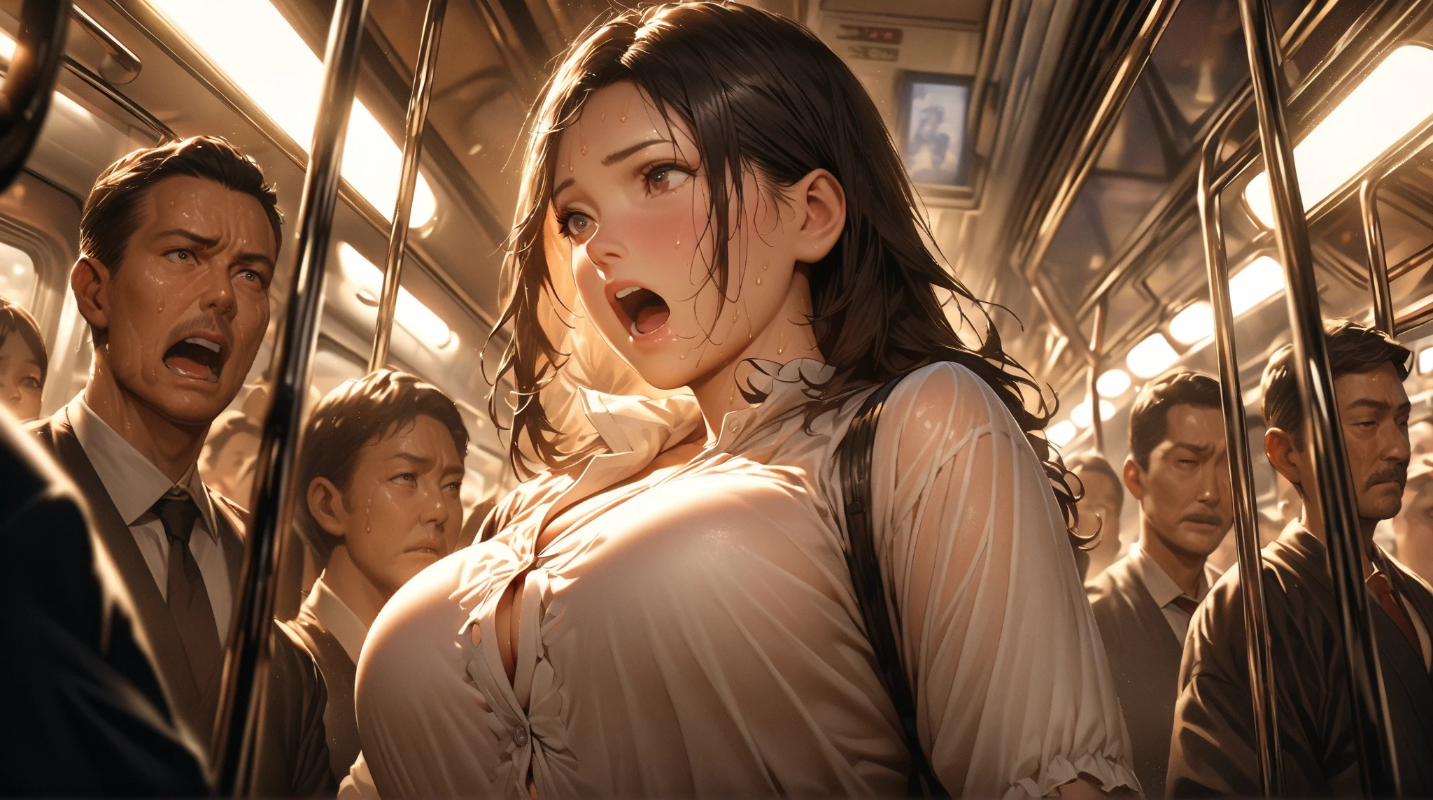 (molesting:1.8)、Kpop Idol、beauitful face、Dress like KPOP、The body is facing the camera、(Park at night:1.2),(multiple men around her grabbing her ???????),Multiple hands、Crowd of men、Crowd Surfing、very large crowd of men around her、Who grabs her body、1girl in、Multiple hands,crazy crowd,no panties、shaved ??????, men all around her、Clothes Pulling、Extremely wet、(shed tears)、(No women in the crowd)、(Sky from below:1.1), ????????????, legs spread, trying to get away,