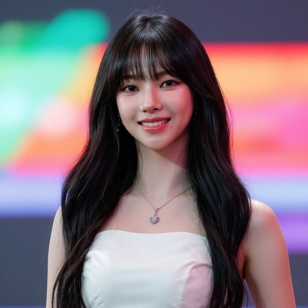 1 chica idol koreana muy parecida ala mas guapa de las idols, haciendo una carita tierna