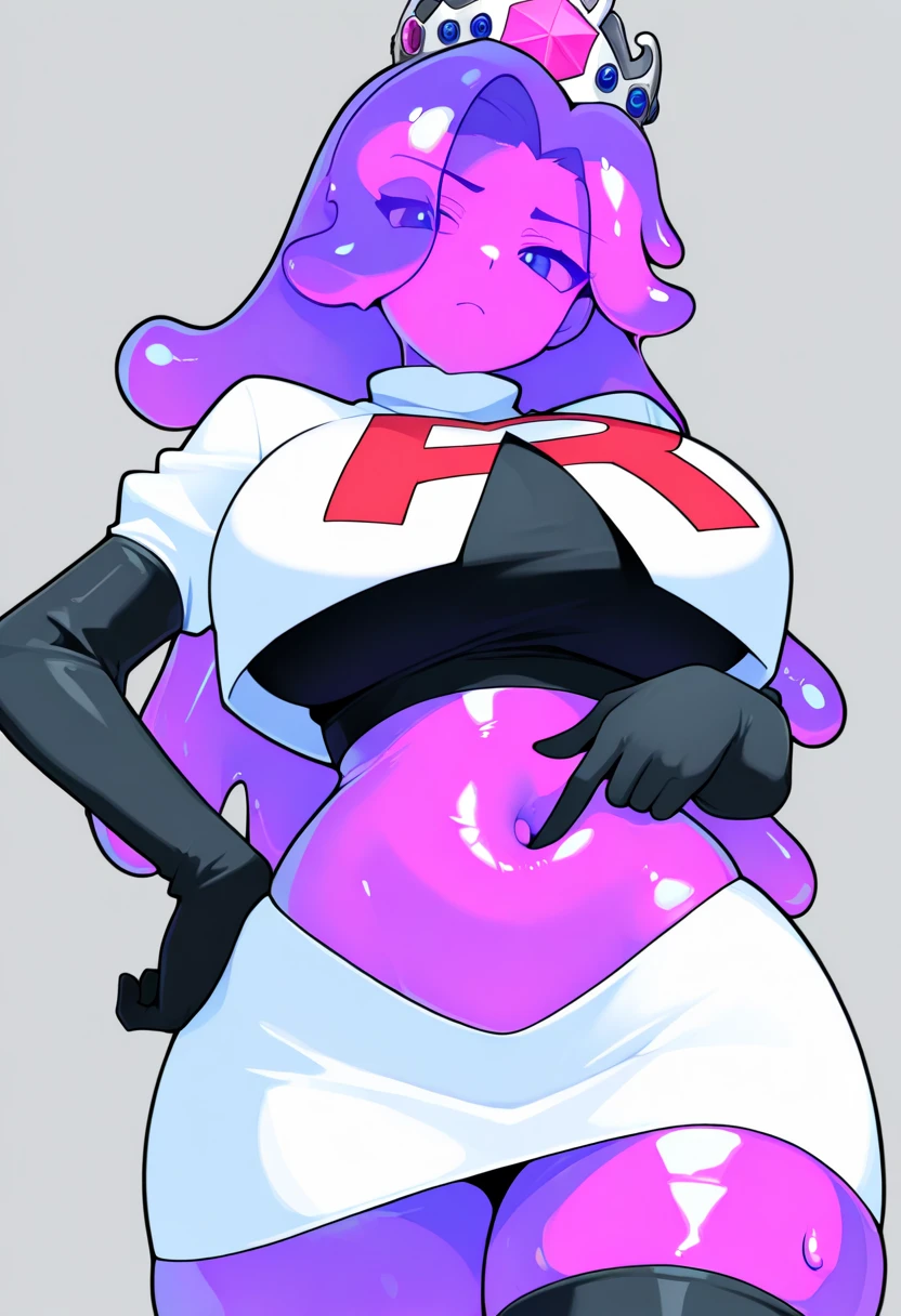 software, tuxedo,red high boots,White long gloves, (Big Breasts, Beautiful breasts, Large Breasts)Narrow waist, Curvaceous figure,Thick legs,Pregnant belly ,Ahegao, Open your mouth,smile,Happy expression,Drooling a lot,Dripping Sweat, trembling, Quite a lot of steam,Highest quality,Pink Hair,Inner Color,Red lipstick,Pink Eyeshadow,Bob Hair, Blushing,boy,Very muscular,Muscular,Front facing,Hatena Mark