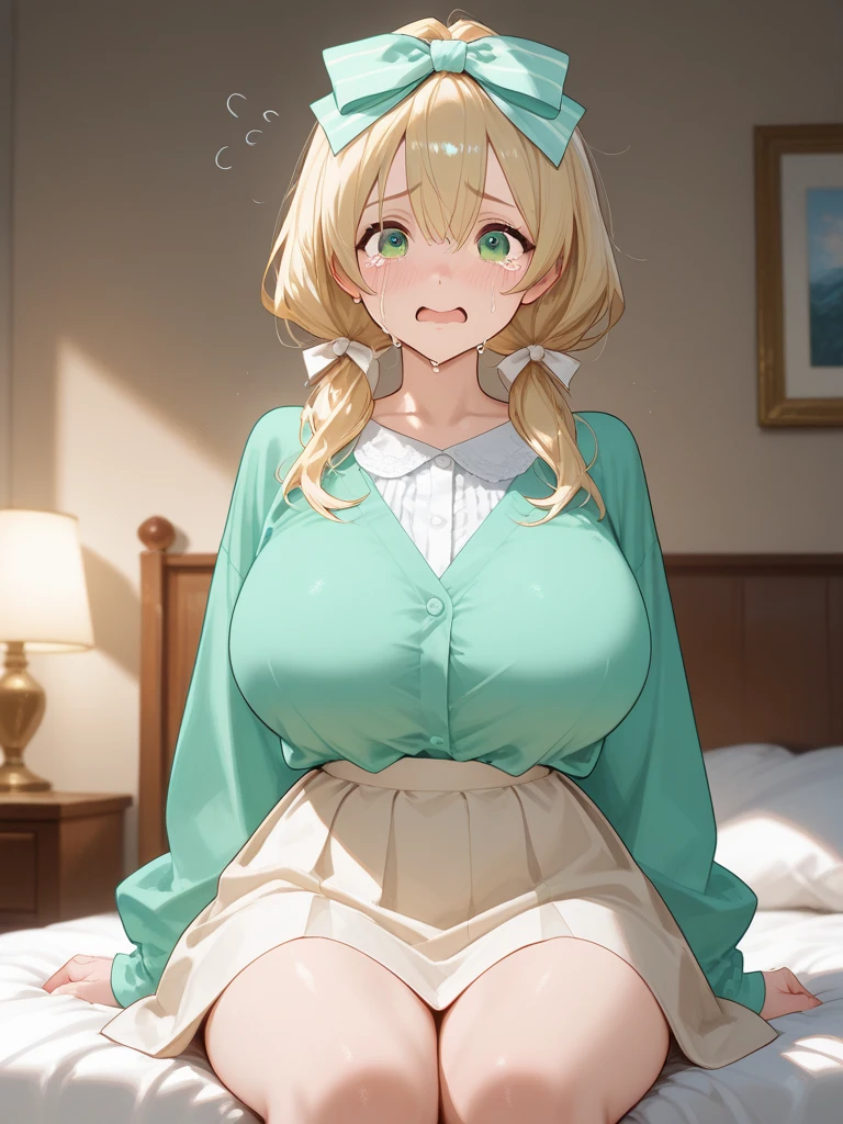 Cute little beautiful girl、Young face、Big Breasts、(Surprise Surprise Scream Blushing:1.3)、Beautiful Eyes、Brown skin、Braid、Frills、