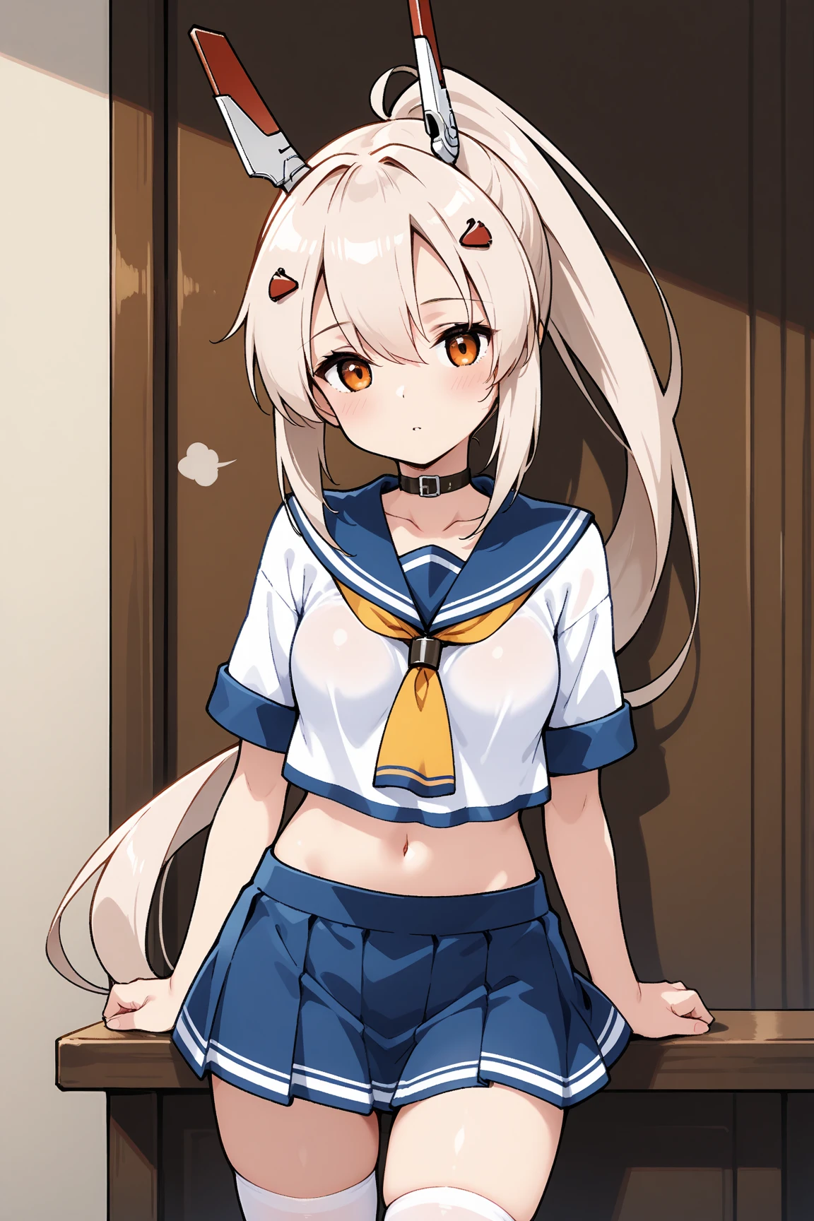 absurdres, absolutely resolution, incredibly absurdres, highres, ultra detailed, official art, unity 8k wallpaper, Kinetic Typography
BREAK
(1girl:1.4), solo, (loli, child, cute, kawaii:1.4), dynamic poses, dynamic angle, cowboy shot, upper body
BREAK
looking at viewer, linea alba, navel, sitting, bangs, ahoge, long hair, white hair, red eyes, animal ears, cat ears, closed mouth
BREAK
white skirt, skirt, pantyhose, white pantyhose, white school uniform, serafuku, white serafuku, white sailor collar, sailor collar, neckerchief, red neckerchief, shirt, white shirt, white skirt, pleated, no shoes
BREAK
outdoors, sky, blue sky, cloudy sky, cloud, day, fence, chain-link fence, rooftop
BREAK
nice hands, perfect hands,