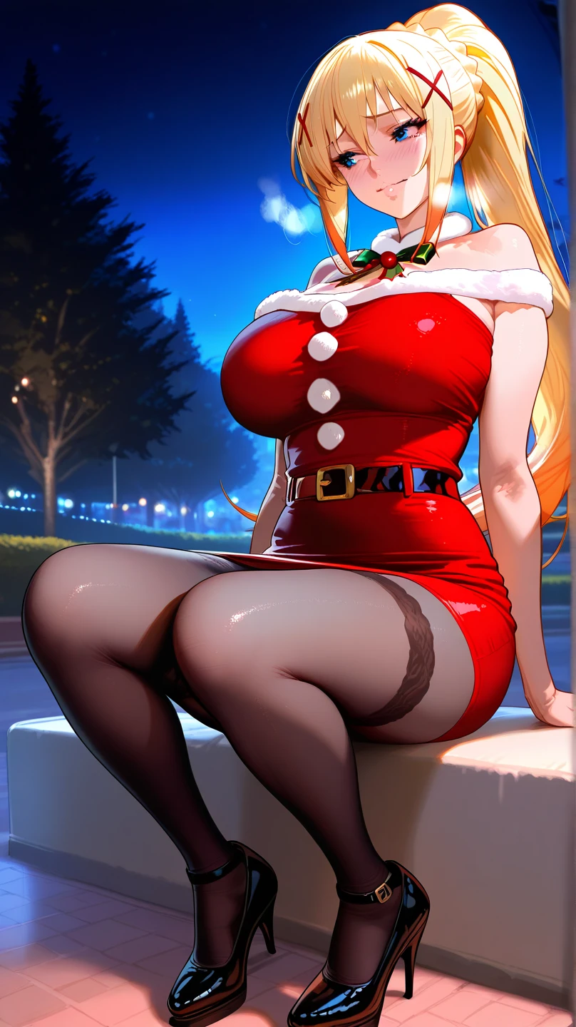(best quality). (Ultra Detalhado). (1girl), Olhando para o Viewer. (Antecedentes detalhados). belos olhos detalhados. rosto delicado e bonito. (high saturation), seios grandes, droopy breasts, (((sexy date red lingerie outfit))), (((sexy cleavage))), (((sexy legs))), (((heels))), (((gigantic breasts))), (((breasts Focus facing the viewer)))