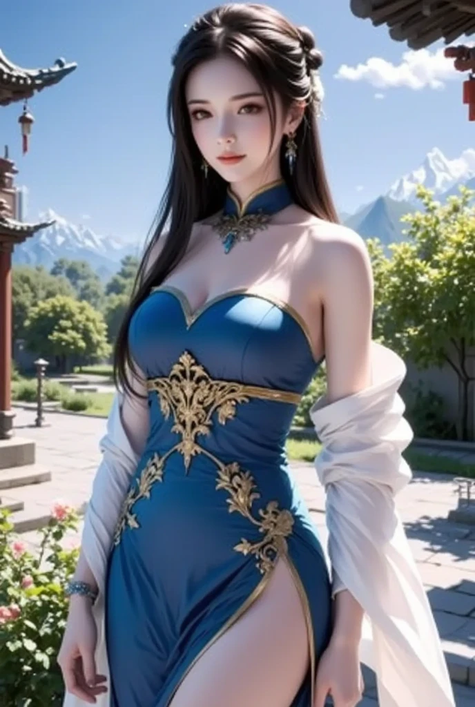 Bust shot, face shot, face specific, (((alone)), (single)))), black hair, a beautiful girl, ((delicate pale pink clothes)), cyan streamers, gauze skirt, texture, delicate pattern, hair bundle, cool clothing, high slit, beautiful, leg, stocking, translucent clothing, tulle texture, black hair, master work, close-up lens, depth of field, crystal, crystal decoration, crystal headdress, pretty girl, (( rainy, ray, delicate clothes, bare shoulders, delicate details, eye highlights, delicate clothing, delicate patterns, antique style, Chinese style, fine portrayal, extreme details, cinematic quality, thin, slender, hair details, thin bangs, coiled hair, correct body, shadows, air bangs, 8K, super fine, fine damask texture, smooth, silky, silk, gauze skirt fabric, (tulle: 1.9), smooth, smooth texture, good complexion, (((mountains)), river, Meadow, tree, ((green mountain)), petal, landscape, smile, tsurime, surrealism, ray tracing, UHD, high details, super detail, highres, 8k, high quality, high details, textured skin, ccurate, anatomically correct, best quality, highres, high quality, textured skin, high details, anatomically correct, super detail, anatomically correct, anatomically correct