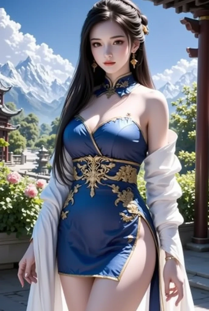 Photorealistic, high resolution, 1womanl, Solo, Hips up, view the viewer, (Detailed face), dunhuang_dress, jewelry, tattoo,Masterpiece, Best quality, Realistic, Real, Huge_filesize,