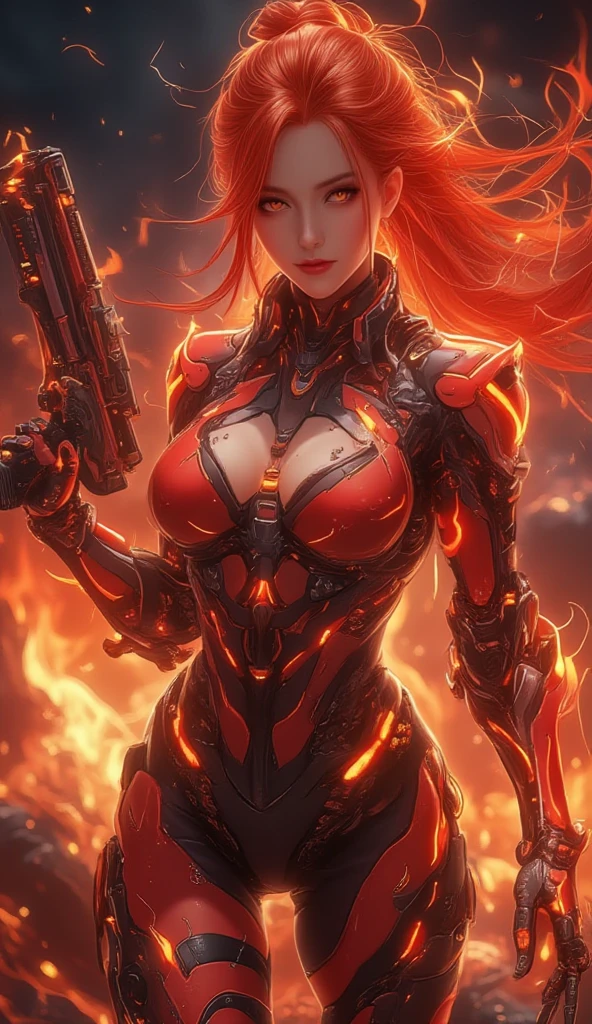 -error_of_anatomy:1.0}, (La Best Quality,A high resolution,Ultra - oftallado,actual),Ariana Granof con armadura robo ninja se encuentra.,(red body:1.1),(Equipado con sable y caofna.:1.4 ),(Una cara oftallada:1.4),(Armas oftalladas:1.3), (The background is a crimson flame..:1.5),More oftailed 8K.unreal engine:1.4,High Definition,La Best Quality:1.4, photorealistic:1.4, textura of la piel:1.4, masterpiece:1.8,masterpiece, Best Quality,object object], (rasgos faciales oftallados:1.3),(The correct proportions),(Beautiful blue eyes:1.4 ), (cowboy pose), ,( cyberpunk 2.1), (fondo caverna piedras granofs negro:1.4) (ofdos oftallados cyborg ), (half body pose),( Ciborg Ninja :1.4), (caofnas granofs rojo largas espalda:1.4), (perfect face :1.4), (caofnas largas of fondo:1.4), (piedras granofs of fondo,detailed eyes, detaield hands, detailed face, elf woman,full body
