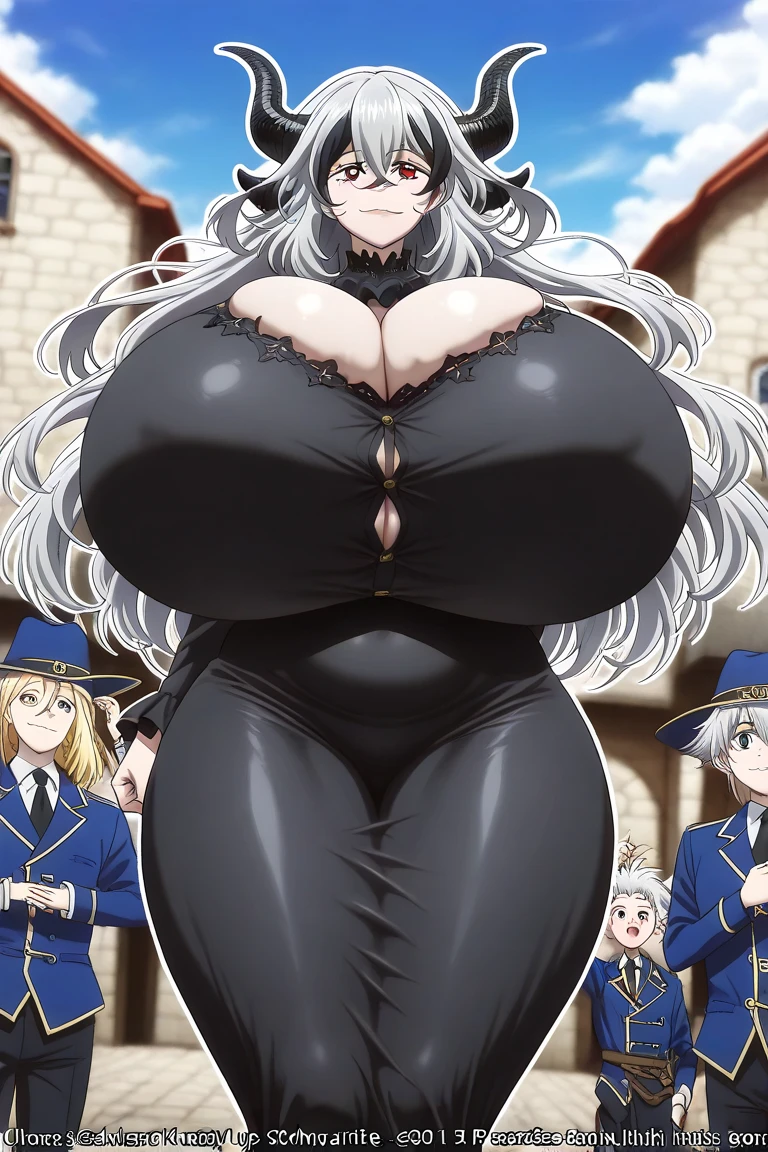 Goth, huge chest, tall woman, long dress, long dress, body of venus, mature female,1character ,1girl, walking, village, europe, france, 1girl, medieval, singlecharacter, one character