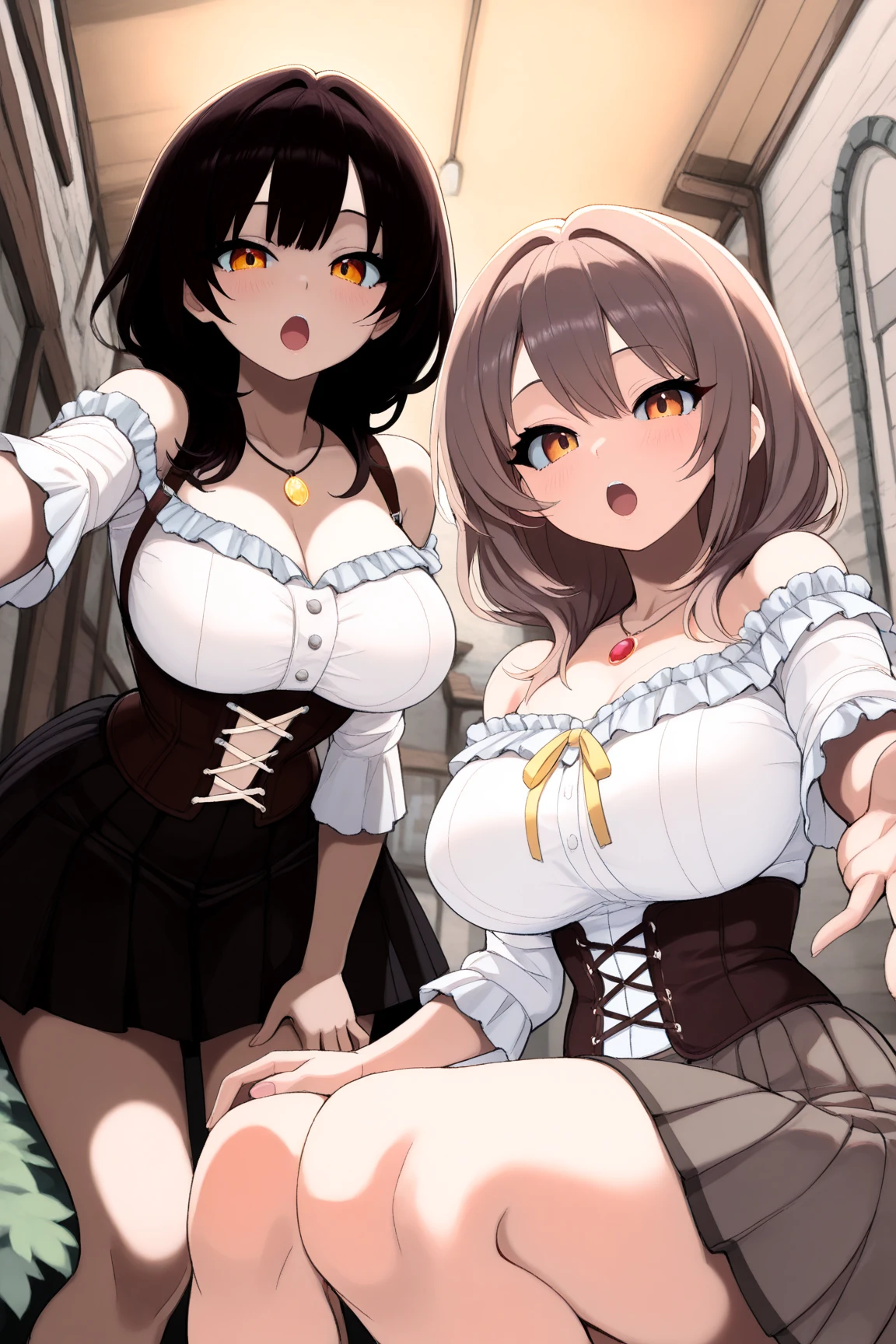 (best quality,8k,highres,masterpiece:1.2),ultra-detailed, solo, edgQuality, hourglass shaped girl, long hair, brown hair, (glowing eyes), (golden eyes), white lingerie, legwear, arm sleeves, (wearing edgcatlingerie), cleavage cutout, (sitting, wariza), bedroom scene, seductive gaze, seductive smile, (soft lights, night scene), dark skin, gal, 1girl, 1 girl