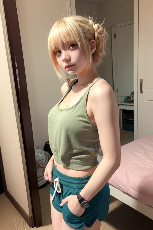 幻想的な空間に佇むbeautiful女性, ((Succubus:1.2)), 98k, {{masterpiece}}, highest quality, expensive quality:1.4), eye_touch,Multiple photo poses)]], Very cute face, and very pretty eyes, Cute Images, {{Half Body}}, {{{{{{{{Long legs}}}}}}}}, {{{{Sexy Body}}}}, {{{{{{背のexpensive女性}}}}}}, {{Height: 177cm}}, alone, beautiful, Lovely, Adorable, Pale skin, {{18〜22 year old German woman}}, look beautiful German girl and blue eyes or green eyes with platinum blonde hair color), ((short hair:1.2))Scandinavian German women, {{{{{{{{{{Half Girl}}}}}}}}}}, {{{{{{{{{{expensive_Heel}}}}}}}}}},Large Breasts，Beautiful belly button，Beautiful pelvis,Random sexy poses,(Perfect and detailed fingers),(perfect anatomy)
