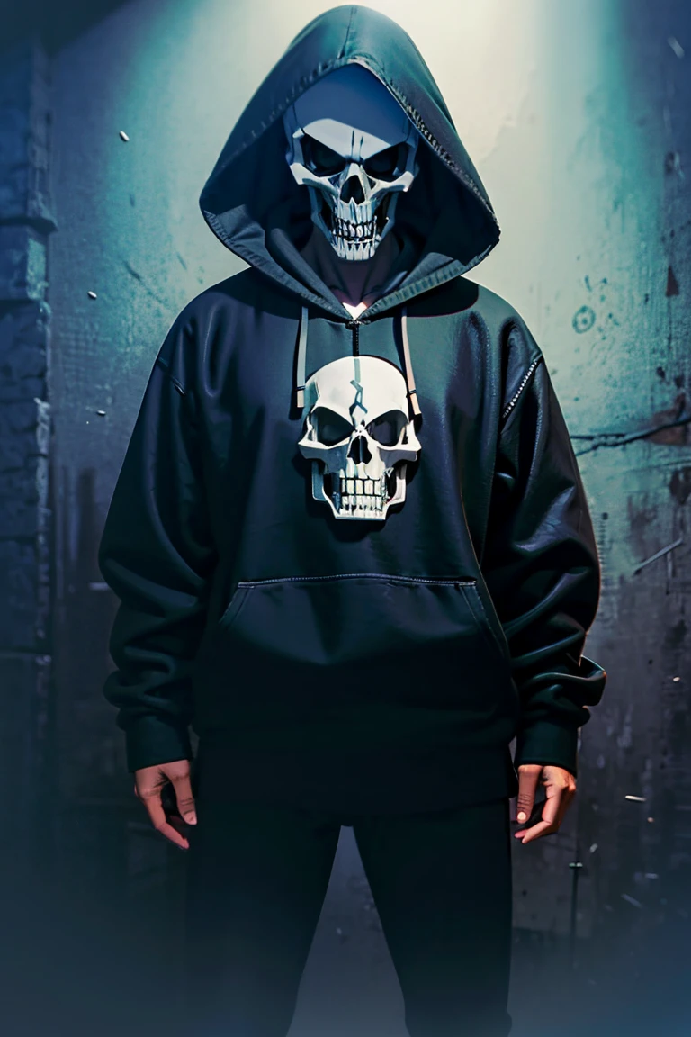 skeleton Blue hoodie Manipulating bones