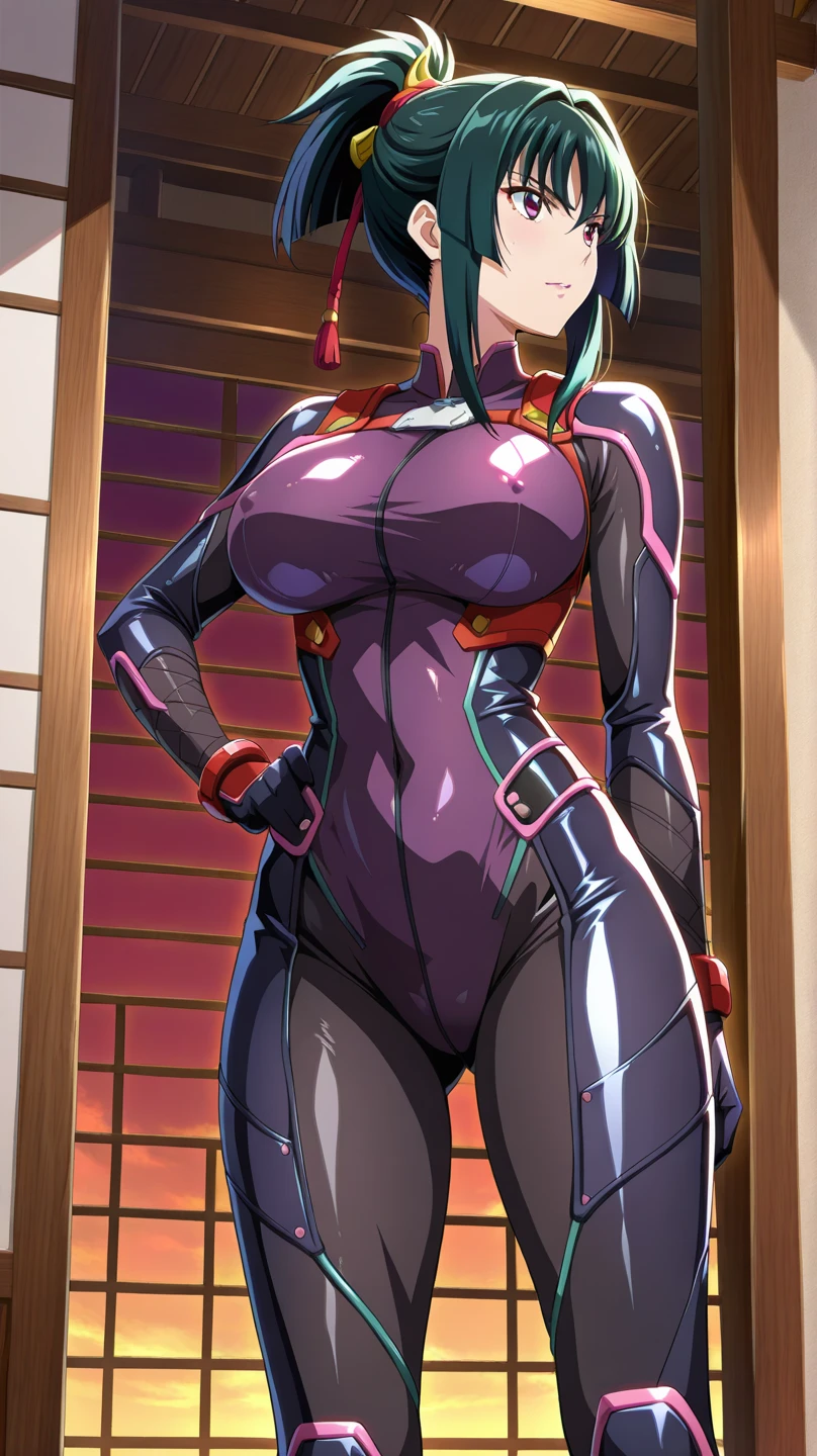 1 girl, NSFW, Yamashiro ren,(Mato Seihei no Slave), yamashiro768, clavicle, glowing red eyes,absurd, brainwashing,empty eyes, empty eyes, huge breasts,erasure of emotions, No expression,(black latex tight bodysuit),look away , 全身figure, ((squat,spread your legs, arm behind head)),(highest quality、4k、8k、High resolution、must have:1.2)、Super detailed、(reality、realisticです、realistic:1.37)、ticker、hyper hd、studio lighting、ultra definition paint、sharp focus、Physically based rendering、extreme details、Professional specifications、vibrancy and color、blurry、sports portrait、landscape、horror style、anime big breasts、SF、photograph、concept artist、five fingers, perfect body, {{{masterpiece}}}, {{{highest quality}}}, {{super detailed}}, {figure}, {{very delicate and beautiful}},Promoting cost performance、all roles、Canon 5D MK4でphotograph、photograph,