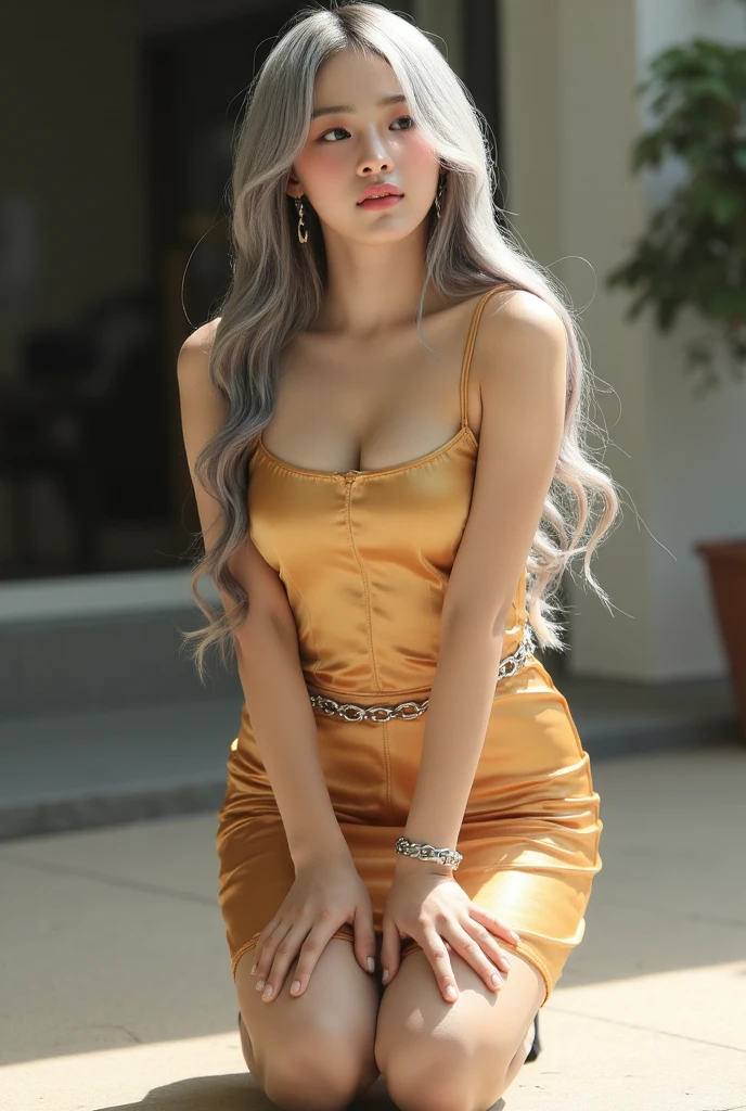 European and American women, A fashion model, Wear a pencil skirt, Glamour, paparazzi taking pictures of her, Blonde hair, Brown eyes, 8K, High quality, Masterpiece, Best quality, HD, Extremely detailed, voluminetric lighting, Photorealistic