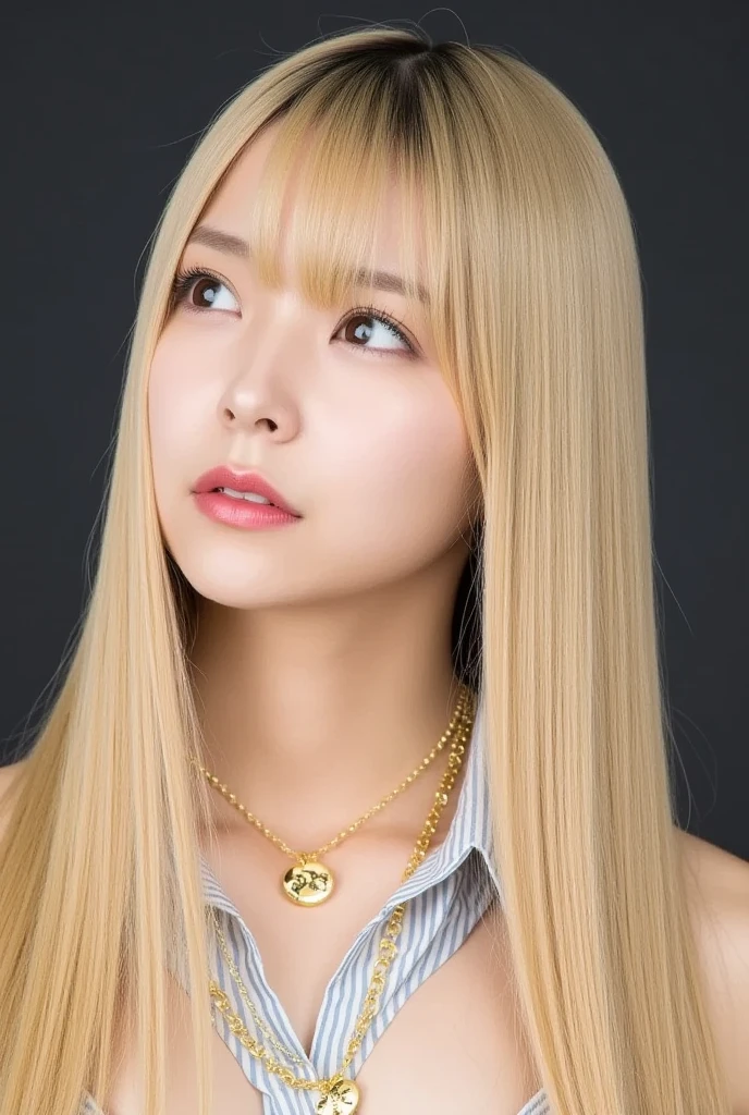 Girl in golden dress with gold chains and jewels, beautifulファンタジーガール, thick, beautiful genie girl. Very detailed, beautiful!!!!!! Girl Genie, beautiful魅力的な本物の女性, ((beautifulファンタジーガール)), A powerful and voluptuous young magician, Very detailed女神ショット, Trending on cgstation, She is dressed as a belly dancer ((highest quality)), ((masterpiece)), (Familiar), Perfect Face (1 girl) (Japanese) (She was 12 years old、The cutest elementary school student in Japan.)((highest quality)), ((masterpiece)), (become close), Perfect Face arafed woman with Long blonde hair Long, shiny golden hair,金色のSilky Hair, Straight blonde hair, Long blonde straight hair, Perfect Silky Straight Hair, Straight blonde hair, Long blonde hair, Her hair is long and straight, detailed Long blonde hair ((Big Tits 1.4)) (Super long hair down to the ankles) Neat bangs The neatly trimmed bangs are princess cut and cover the entire forehead... Bright crimson lips beautiful手 Thin fingers Five Fingers Sexy professional makeup beautiful japanese girl face, Facial features of Japan, Long Hair光沢のある長い髪, Long, shiny golden hair, Long, straight golden hair, Her hair is long and straight, Super long hair girl, Silky Hair, Long blonde hair, Silky Hair, Long, flat hair, Silky texture, Long Hair, Long, flowing blonde hair, thin and shiny hair Detailed white beautiful human body anatomically correct skin Fine grain Mouth details the corners of the mouth rise slightly (Thin lips) Front view Embarrassed look Smiling face Serious expression (The place is heaven) (I'Standing with hands on crotch)(Looking at the audience) (The eyebrows are dark brown in color) Cover yourself from head to ankles.