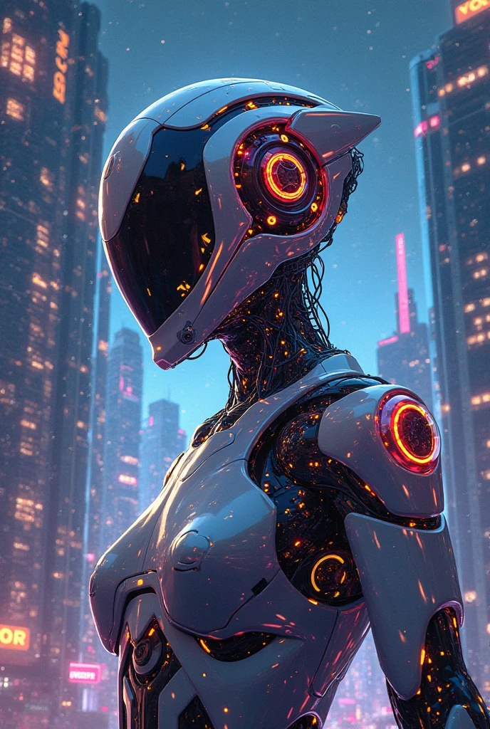 Japan anime、Robot Girl、Rubber Suit、Mecha Head、Full Mask、Soft and thick armor、Anthropomorphic cyberpunk cat、
