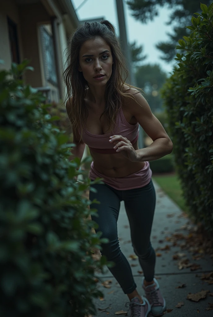 portrait,young (Frightened :1.3) ( Panic:1.4) Megan Fox ,( skinny),  nude, ((It's working) through the forest), lake background, night,    Extremely realistic,masterpiece,Extremely realistic,realism