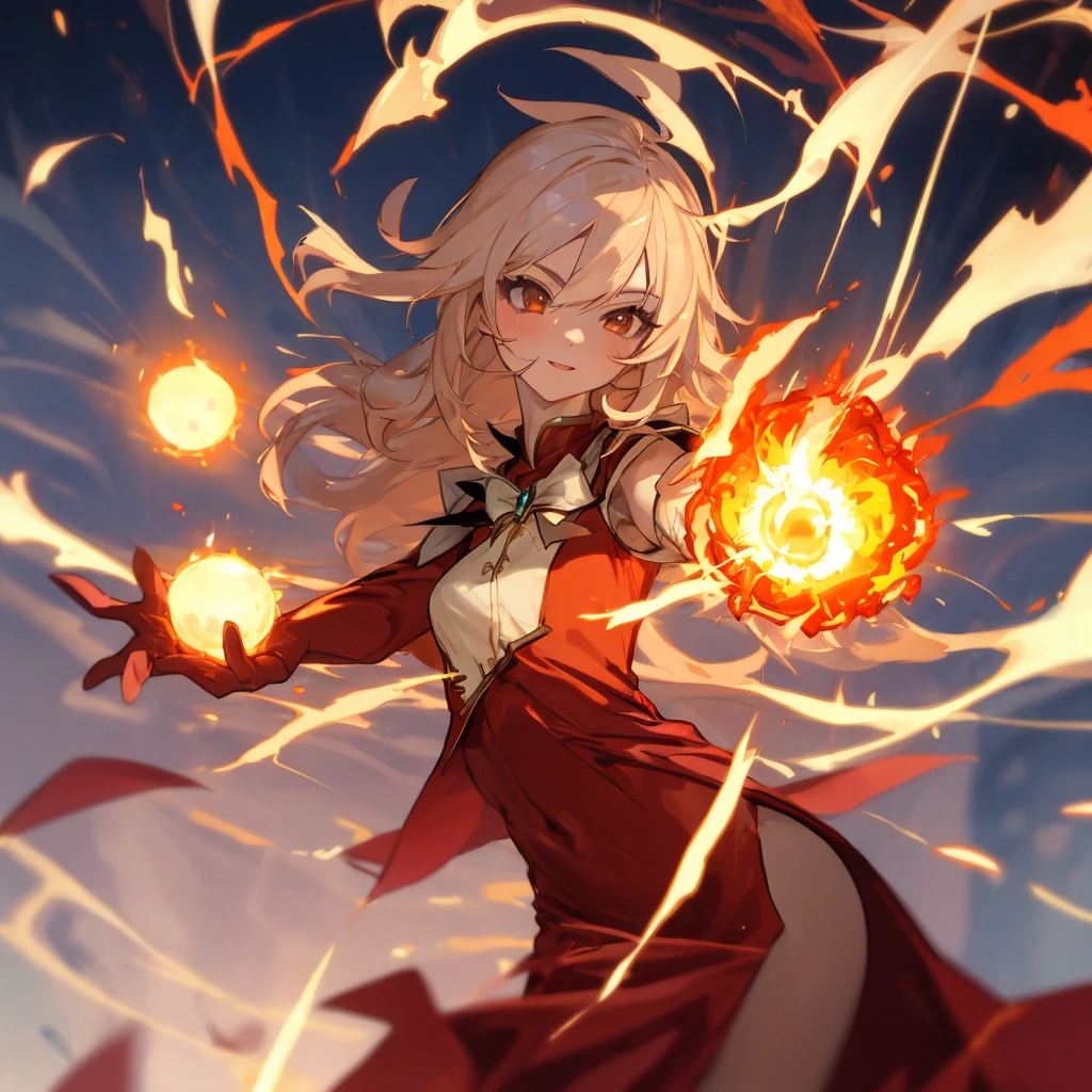 A full body shot of Black Kowal from Dragon Ball Z as the female version of Super Saiyan in the style of Artgerm, anime style, anime composition, dark background, anime artstyle, anime eyes, high quality, smooth skin, white hair in a messy bun, glowing aura, black dress with gold accents, dark and moody, epic pose, glowing energy around her hands.xianxia