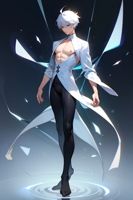 1boys，Young men，Male，hyper detailled，Wallpapers，Hi-Def，Best Quority，（Ice and snow），Photorealistic photorealism，light particules，volumettic light，Photorealistic rendering，crystal shards，Ice and snow，Hair made of crystals，Land of gems，Transparent hair，White tulle，Gauze clothes，Flowing clothes