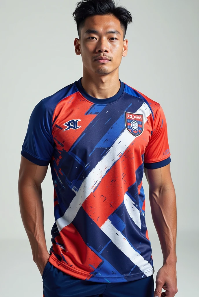 Blue, Red and White Jersey design for Volleyball Men