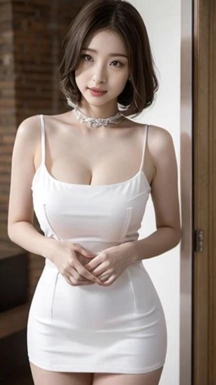 (8k、RAW Photosgraphy、Highest quality、masterpiece:1.2)、(Realistic、Realistic:1.37)、Ultra-high resolution、One Girl、cute、alone、Are standing、date、(Nose redness)、(Laughter:1.1)、(Closed)、Huge 、Beautiful Eyes、(short hair:1.2)、(((noon),School,corridor,female teacher)))、Cleavage、Perfect body、Perfect Fingers、Professional Lighting、Japanese Goddess、gravure、Detailed face and skin texture、fine grain、RAW Photos.Super Breasts.Handsome,Female tenderness,Porcelain-like white skin,White blouse,Rich suit,Red High Heels