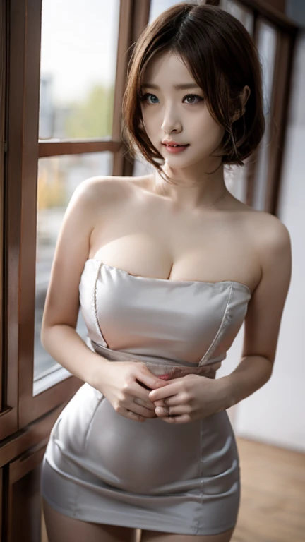 girl giving massage to customer, work clothes,((full body)),((photo)),((best qualtiy, 8K, tmasterpiece:1.3)), Focus:1.2, perfect figure beautiful girl:1.4,1girl,cowboy shot,look at viewer,incredibly absurd, beautiful and cute girl with a photorealistic face, showcasing top-quality craftsmanship, Japanese woman working at a massage parlor, 20 years old, straight black hair down to the jaw line, silky and straight hair, fair and clear skin, small face, straight nose, large round brown eyes, long eyelashes, plump cherry-colored lips, well-defined eyebrows, clean-cut face, long neck, beautiful décolleté line, , delicate, slender, beautiful C-cup breasts, silver necklace, small earrings, pretty older woman, beautiful, neat, soothing, devilish type, calm demeanor, soft-spoken, curious, likes alcohol, likes to try new things, mature, June