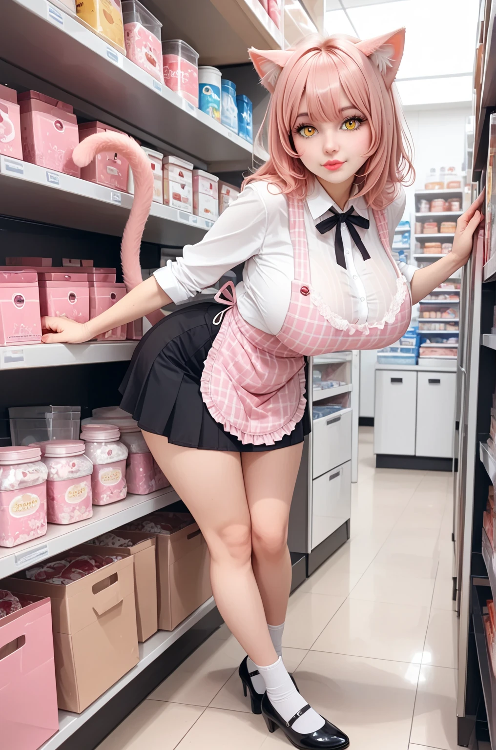 Highest quality, masterpiece, detailed, Well-organized composition,Ahegao,Black latex micro bikini,Full body tattoos,Cat ear,tail,Leopard print sneakers,Wet white skin,Dripping Sweat,Surreal,Golden and pink hair,In a crowded shopping mall,Collar tethered to a leash,Very thin,Crowd,be surrounded by a large number of people、Squatting and doing the splits,Dog posing,