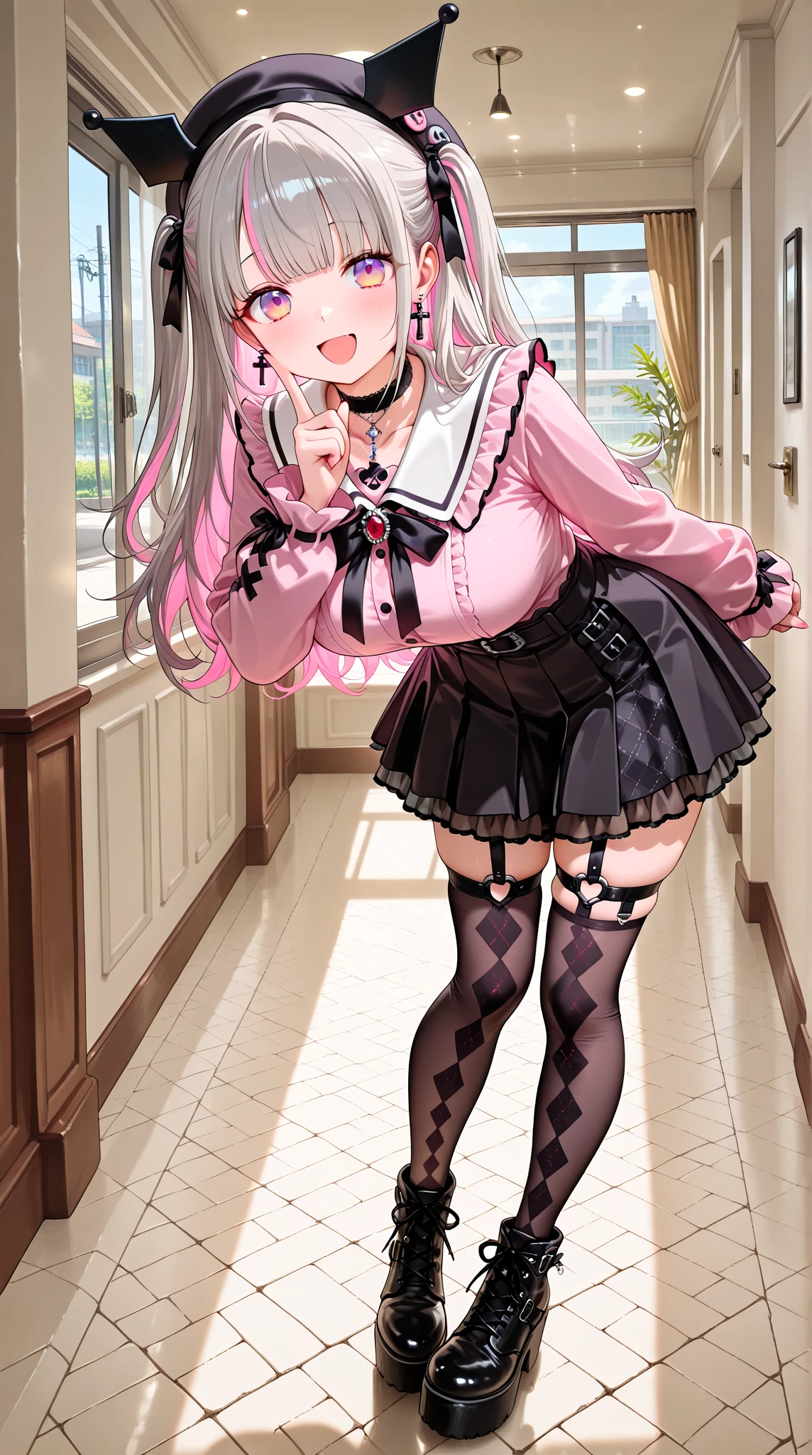 Masterpiece,Best Quality,(Super Detail),perfect writing, Highly detailed CG,Super detailed,(Highly detailed eyes,Very cute face,Highly detailed face:1.3),Beautiful Anime Girl,(Solo Girl),(Super huge boobs:1.4),(super huge breasts:1.4),(Sensual,Glamorous:1.4),(pink,very Long Hair,wave),(Big light purple eyes),Collared shirt,short sleeve shirt,Pleated skirt,lying on the bed,on back,school tight,pink pillow , pleated skirt, zettai ryouiki,high resolution,heart shaped pupils, plaid skirt, black stocking,claw pose,lie on bed,liying , full body , toe,full body seen,full-face blush,sexual climax,arms up,Young features,(Loli:1.4),Elementary school girls,Close one eye, With tears in her eyes and her mouth open,open mouth,