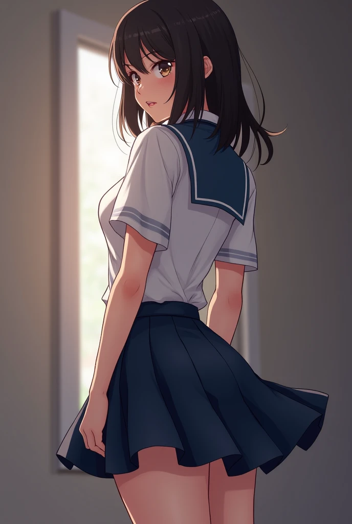 {{{{{A pure and youthful blouse-skirted beautiful girl with a strong love and lust installed}}}}},{{{{{A high-resolution manga-style illustration of a beautiful Japanese girl who is given a shining light in her eyes and transforms into a youthful heroine.}}}}},{{{{{A beautiful girl is standing by a window in a touching and hazy atmosphere like a girl's manga. Her eyes get bigger and brighter, her cheeks spread cutely, and her skin becomes shiny.々A high-resolution scene of beautiful breasts that transform into a youthful heroine with a beautiful and sexy aura.}}}},{{{{{The female hormone levels of a pure and beautiful girl rise and her heart pounds in graphical detail.}}}}},{{{{{Latest technology super high resolution UHD super cute masterpiece}}}}},{{Extremely detailed}},,{{{{{Super thick and plump lips suddenly swell and become plump and shiny}}}}},{{{{{Hair is shiny々She suddenly becomes cute, her hair grows longer, she gets professional makeup, and she becomes exponentially cuter. Her waist is tightened and her small breasts become more prominent. She seems happy even though she is embarrassed.}}}}},{{{{{A strong, euphoric, cute hormone is injected into her, and as her hair grows, she releases a sweet pheromone scent. Her strength relaxes, and as her appearance changes to a spring-colored blouse and skirt, she begins to emit sex appeal and pheromones. The artist's style of drawing changes drastically, and the innocent girl begins to be rewritten into a real female. At the moment she begins to move to the next step towards further feminization, she begins to moan uncontrollably, even though she is in class.}}}