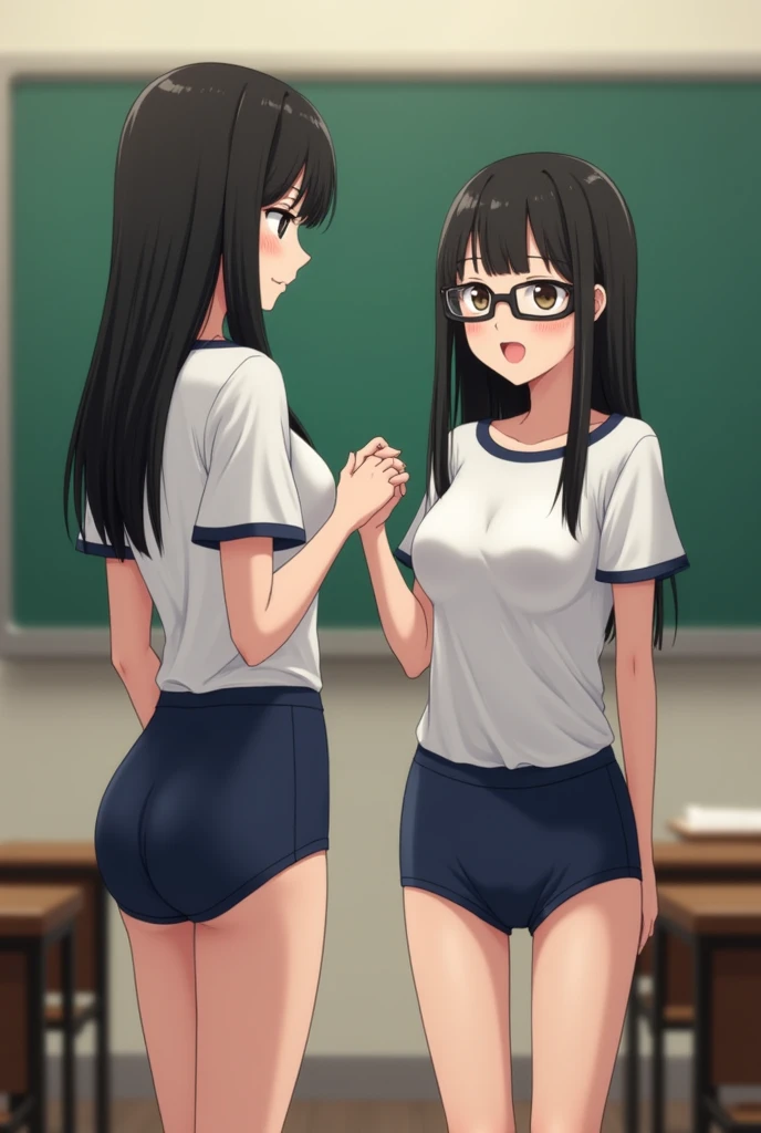 highest quality,(8K Portrait),(Official Art)、obesity、((short hair))、blush,((dark hair)),(Sweat),White knee socks、One Woman,((:is))、hot、Office Room、Glasses、Thick thighs, Such an ass, Liar, Open crotch, Dettol, Down the Out、(Dynamic pose)、isらしない身体、Dynamic Angles、Turning around、(On all fours:1.2)、On knees、Angle from behind、Cowboy Shot、bottom less、Big Ass、(Navy blue school swimsuit:1.2)、