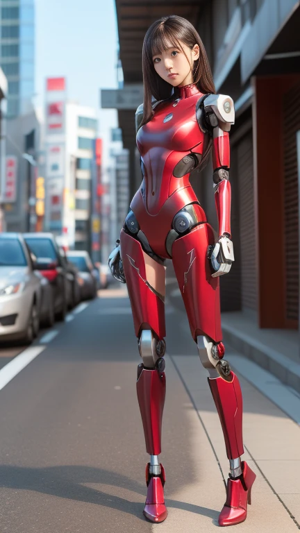 best qualtiy、masutepiece、超A high resolution、(Photorealistic:1.4)、GTSGiga、From below、adult lady、(modeled:1.2)、small head、a small face、blonde hair、long legged、Glossy luxury latex、(Transparent Gundam Suit:1.4)、(Transparent body:1.15)、high-heels、Nipres、(Full body:1.4)、Appearance without makeup、Smile big、Walking Pose、(Small butt:0.7)、Big breasts、Huge breasts、(the perfect body:1.7)、Big city background、By Michelangelo