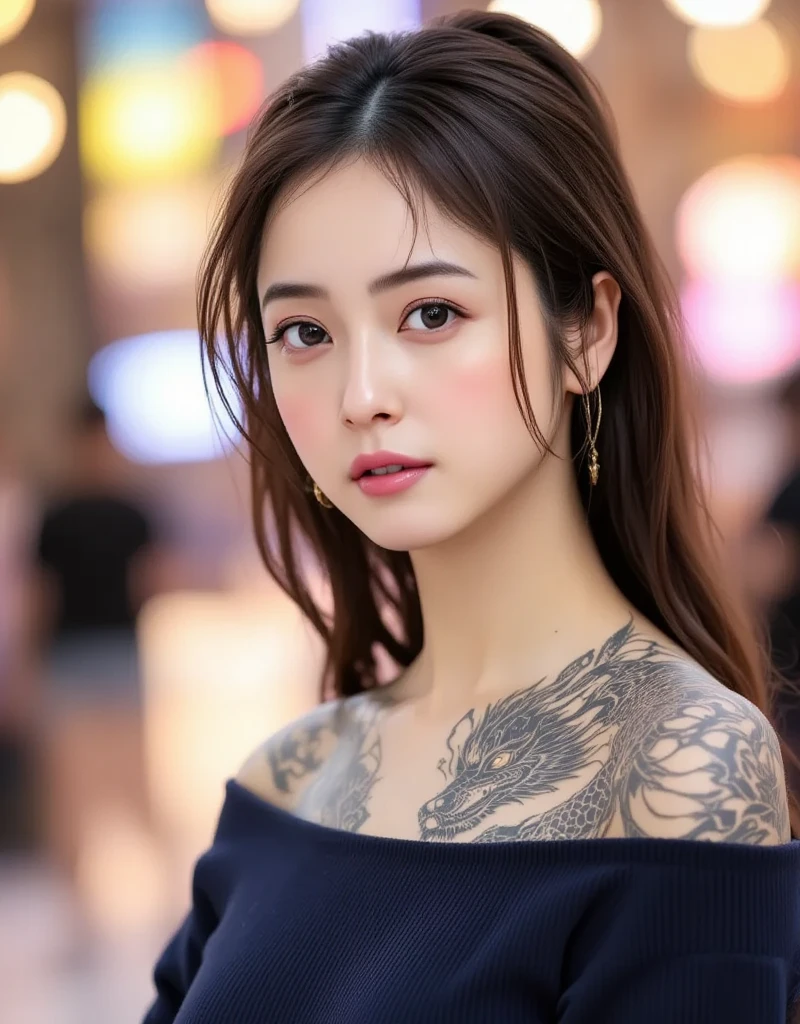 (SFW:1.5)、Real、high resolution、８K、High resolution symmetrical images,,Pink flashy hair、Movie photo of Japanese cartel leader with lower back tattoo, Chest and arms, Cleavage、((Face close-up:1.7))、Upper body portrait、(((Full Body Tattoo)))、 (Lotus tattoo)、 ((Chest close-up:1.5, Underarm, 胸のAngle from below)), Blonde braids, Pink short hair, ((Art Nouveau)), (Ecstasy face), (Alphonse Mucha), Small earrings, ((on the road, wood, Buildings in medieval Europe)), Angle from below、(Anatomically correct)、（Perfect Body Proportions)、(Natural Hands、Natural Fingers)、(Breast Goddess, Woman born from flowers, ((Round face)), Realistic eye size, Droopy eyes, smile,I&#39;Enveloped in dazzling light