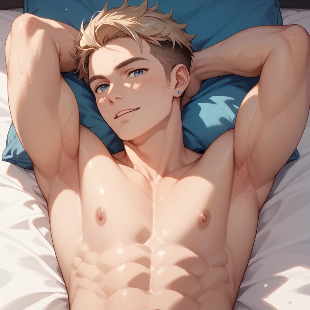 Roronoa zoro lying on a bed nude