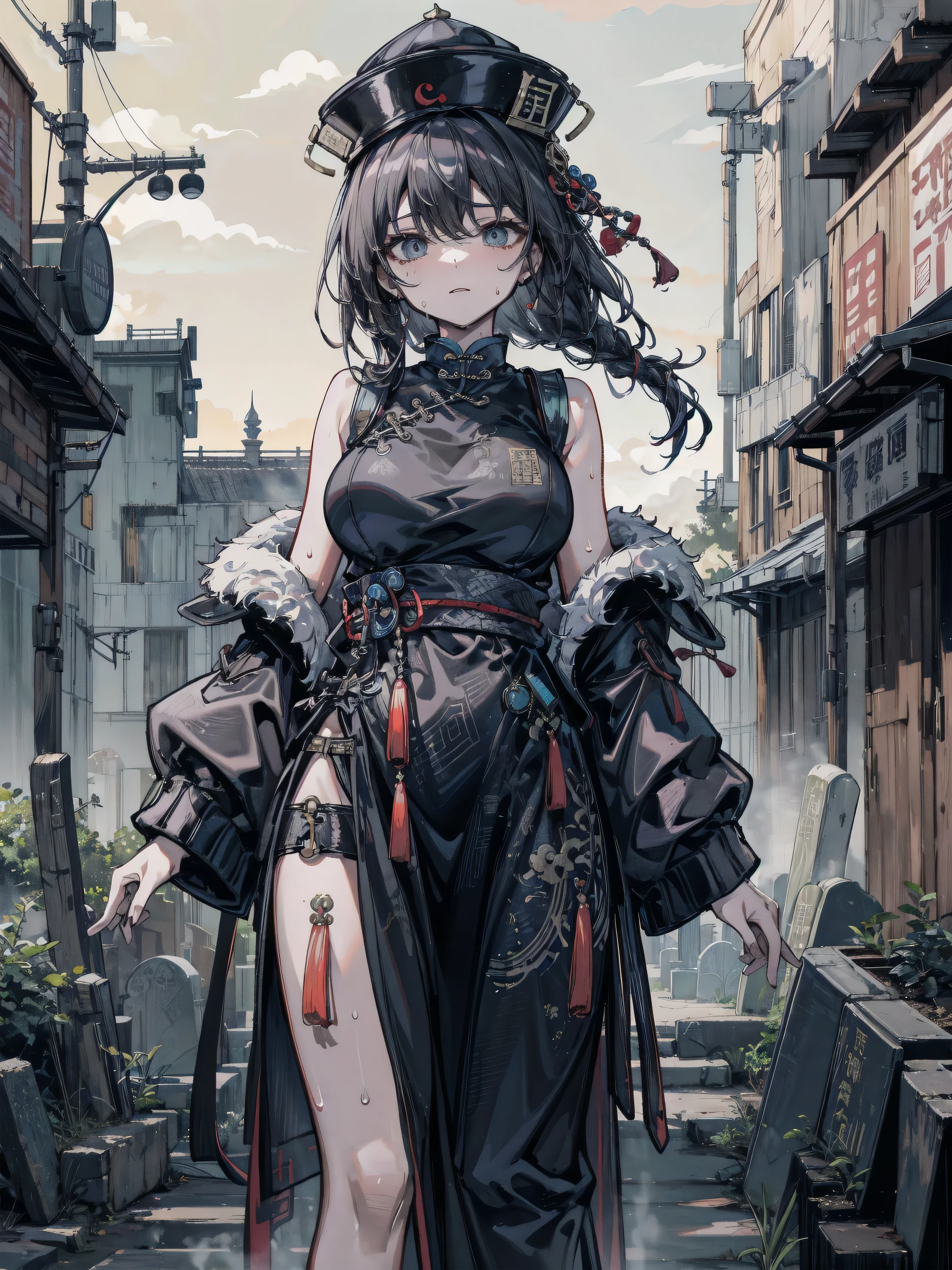 (extremely detailed CG unity 4k wallpaper),(masterpiece),(best quality),(ultra-detailed),(best illustration),(best shadow),(absurdres),(detailed background), skirt, big cloth bulge futanari, Detailed face, Detailed hair, Japanese, Arrogant, Rich, Mansion setting, hime hair cut, black hair, cumshot, Topless, Detailed Breasts, Detailed Penis