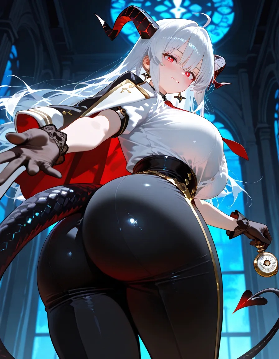 Striped hair,White color hair, Twist braids, mismatched pupils, Chiaroscuro, back lit lighting, Gothic art, 16k, Best quality, Anatomically correct, High details,lewd nun,(huge tit),(white stockings),red pupils,thongs,(ssmile),strappy,srestrained,leg loops,Chains,((Pious nuns)),Heart-shaped openwork,((Thigh strangle)),(Pubic bone),(Silk gloves),(((Black skin))),Brown skin,Dark skin,(african man),negroid,elvish ears,(Cocked buttocks)
