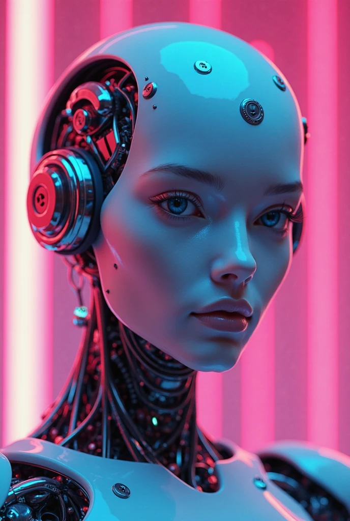 front view (3), a sexy female robot,glossy metallic body, glowing blue circuitry, beautiful detailed eyes,beautiful detailed lips,extremely detailed face and skin,long eyelashes,seductive pose,intricate mechanical details,futuristic sci-fi setting,dramatic lighting,cinematic composition,(best quality,4k,8k,highres,masterpiece:1.2),ultra-detailed,(realistic,photorealistic,photo-realistic:1.37),highly detailed, cinematic, dramatic lighting,vibrant neon colors