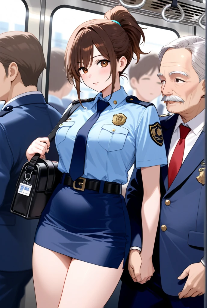 Girl police, 3male, blowjob, roughsex,in prison, on all fours, ray tracing, high resolution, masterpiece, side view, doggystyle, anal, anal sex, nsfw, cum filled, tied the waist, cute, orgasm, squirting, double penetration, 3 dick